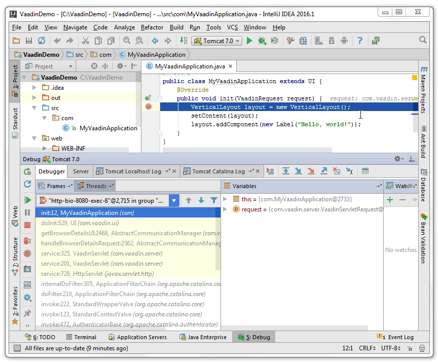Java開發平臺IntelliJ IDEA教程：Vaadin入門
