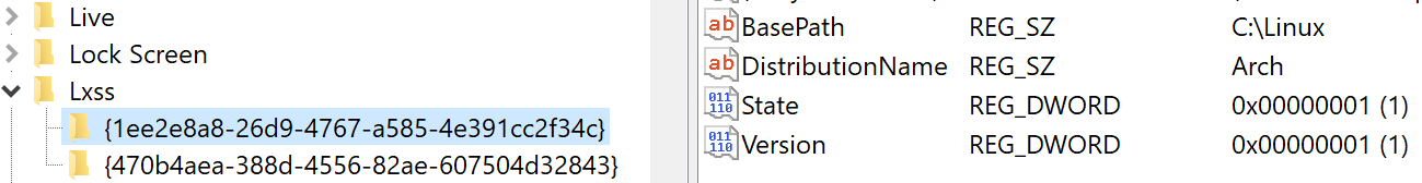 Windows注冊表中的自定義WSL分發(fā)配置詳細(xì)信息