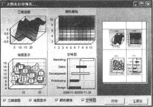 多圖表單頁打印預覽界面