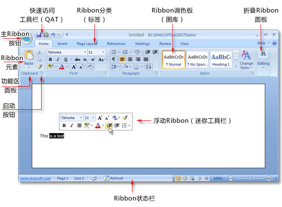 BCGControlBar功能特點詳解 - Ribbon一般特點