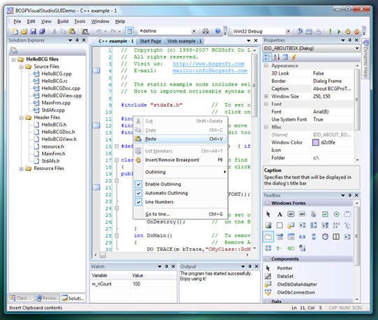 BCGControlBar功能特點詳解 - 類似Microsoft VS 2008的外觀